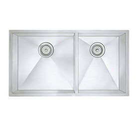 Precision 33" 1-3/4 Double Bowl Stainless Steel Undermount Kitchen Sink