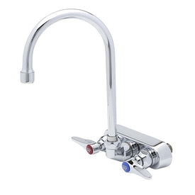 Workboard Faucet Wall Mount 4" 2 Lever ADA Polished Chrome Less Nozzle
