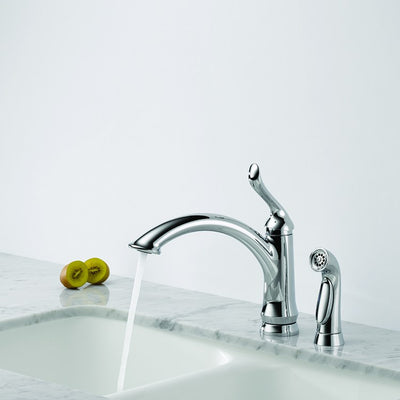 Linden Single Handle Kitchen Faucet with Side Sprayer - OPEN BOX