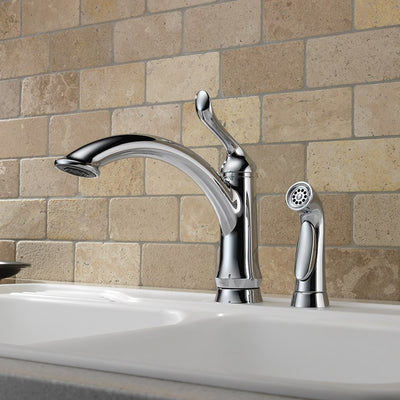 Linden Single Handle Kitchen Faucet with Side Sprayer - OPEN BOX