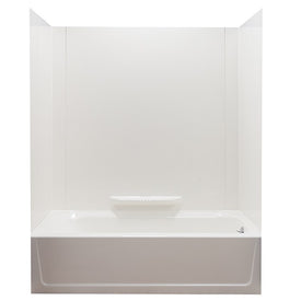 Durawall 60"W x 30"D Fiberglass Bathtub Wall 3-Piece