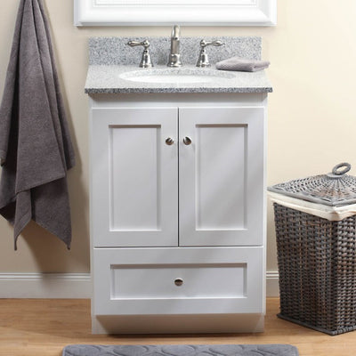 Simplicity Shaker 24"W x 21"D x 34.5"H Single Bathroom Vanity Cabinet Only with No Side Drawers