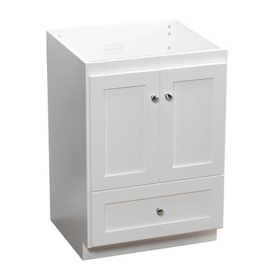 Simplicity Shaker 24"W x 21"D x 34.5"H Single Bathroom Vanity Cabinet Only with No Side Drawers