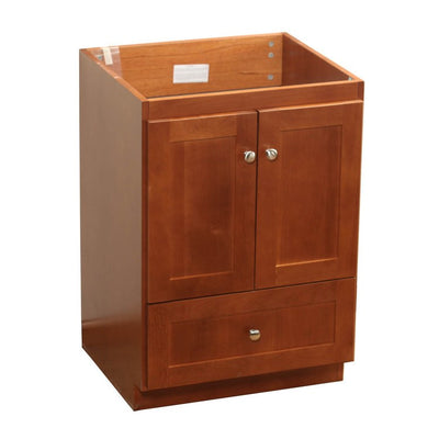 Simplicity Shaker 24"W x 21"D x 34.5"H Single Bathroom Vanity Cabinet Only with No Side Drawers