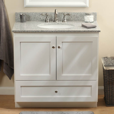 Simplicity Shaker 36"W x 21"D x 34.5"H Single Bathroom Vanity Cabinet Only with No Side Drawers