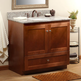 Simplicity Shaker 36"W x 21"D x 34.5"H Single Bathroom Vanity Cabinet Only with No Side Drawers