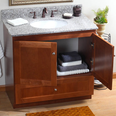 Simplicity Shaker 36"W x 21"D x 34.5"H Single Bathroom Vanity Cabinet Only with No Side Drawers