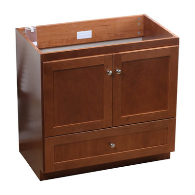 Simplicity Shaker 36"W x 21"D x 34.5"H Single Bathroom Vanity Cabinet Only with No Side Drawers