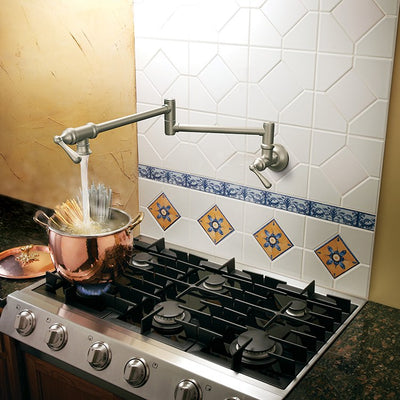 Traditional Two Handle Wall-Mount Pot Filler Faucet