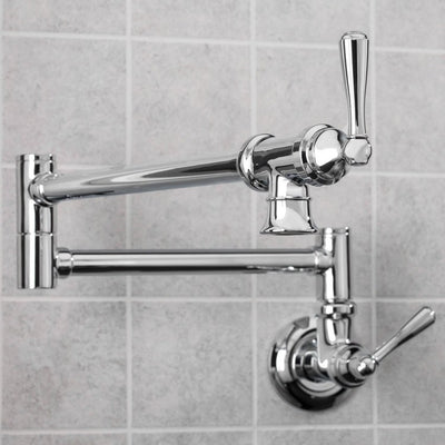 Traditional Two Handle Wall-Mount Pot Filler Faucet