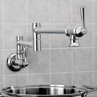 Traditional Two Handle Wall-Mount Pot Filler Faucet