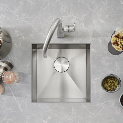Quatrus 17" Single Bowl Stainless Steel Undermount Bar Sink