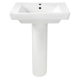 Boulevard 24" Pedestal Bathroom Sink with Base for Single Hole Faucet