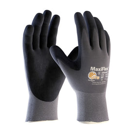 ATG G-Tek MaxiFlex Ultimate Large Nitrile-Coated Nylon Gloves with Lycra Liner - Gray/Black