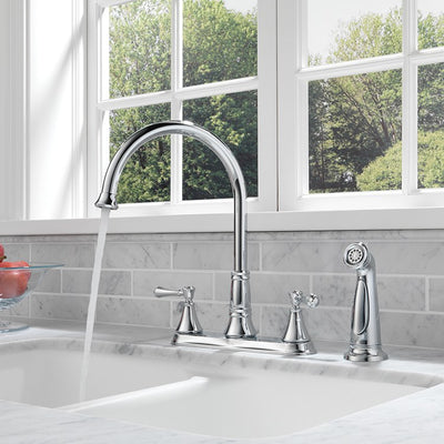 Cassidy Two Handle Kitchen Faucet with Side Sprayer