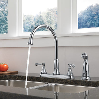 Cassidy Two Handle Kitchen Faucet with Side Sprayer
