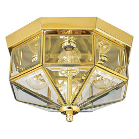 Bound Beveled Glass Four-Light Flush Mount Ceiling Lighting Fixture