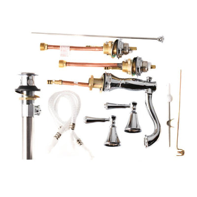Cassidy Two Handle Widespread Bathroom Faucet with Drain