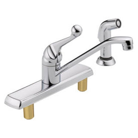 Classic Single Handle Widespread Kitchen Faucet with Side Sprayer