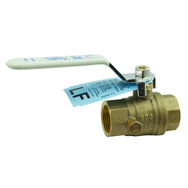 95ALF-100 Series 1/2" Lead Free Two-Piece Female Full Port Brass Stop and Waste Ball Valve