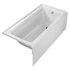 Soaking Tub Architec 60 x 30 Inch Integrated Panel & Flange Right Drain White Acrylic Rectangle