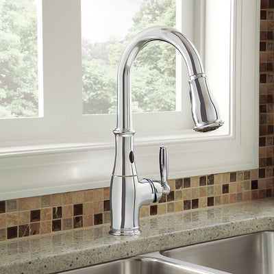 Brantford Single Handle High Arc Pull Down Kitchen Faucet with MotionSense - OPEN BOX