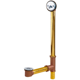 Waste and Overflow Assembly Roman Trip Lever Chrome 1-1/2 Inch 17 Gauge Brass Domed for Tub