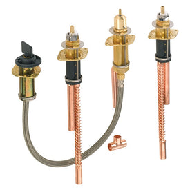 Two Handle 4-Hole Widespread Roman Tub Rough Valve with Handshower