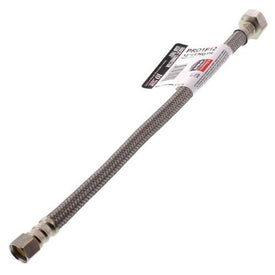 Faucet Connector 3/8 x 1/2 x 12 Inch Compression x Female Braided Stainless Steel