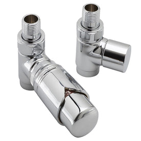 Decorative 1/2" Straight Shut-Off and TRV Valve Set for Towel Warmer