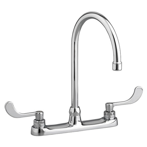 Monterrey Two Handle Top Mount Gooseneck Kitchen Faucet with Wrist Blade Handles