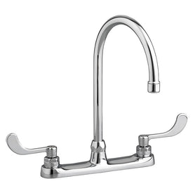 Monterrey Two Handle Top Mount Gooseneck Kitchen Faucet with Wrist Blade Handles