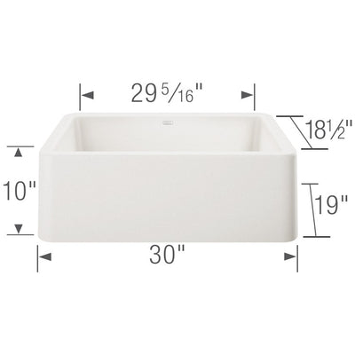 Ikon Silgranit 30" Single Bowl Apron Front Sink - OPEN BOX