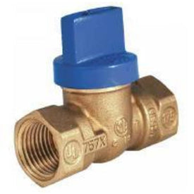 Ball Valve T-3001 Blue Top Gas Massachusetts Code 3/4 Inch Female Forged Brass 1 Piece