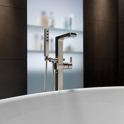 Ara Single Handle Freestanding Floor Mount Tub Filler with Handshower
