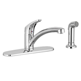 Colony Pro Single Handle Kitchen Faucet with Side Sprayer and Deck Plate