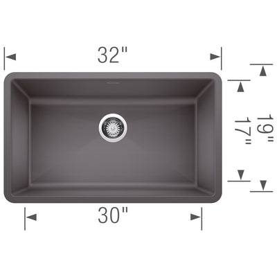 Precis 32" Super Single Bowl Silgranit Undermount Kitchen Sink