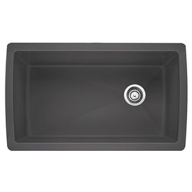 Diamond 33-1/2" Super Single Bowl Silgranit Undermount Kitchen Sink