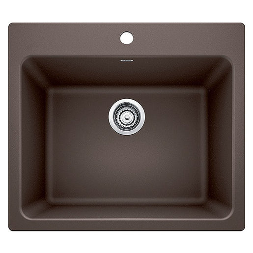Liven 25" Single Bowl Silgranit Dual Mount Laundry Sink with 1 Hole