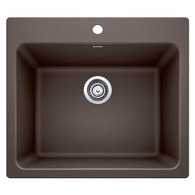 Liven 25" Single Bowl Silgranit Dual Mount Laundry Sink with 1 Hole