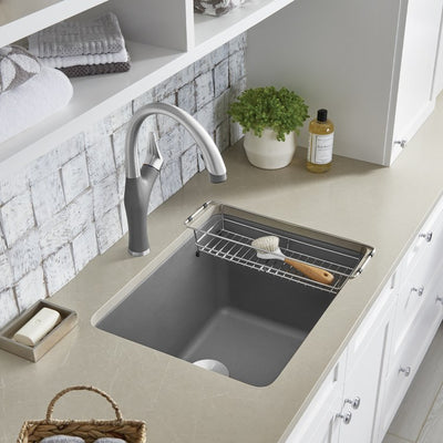 Liven 25" Single Bowl Silgranit Dual Mount Laundry Sink with 1 Hole
