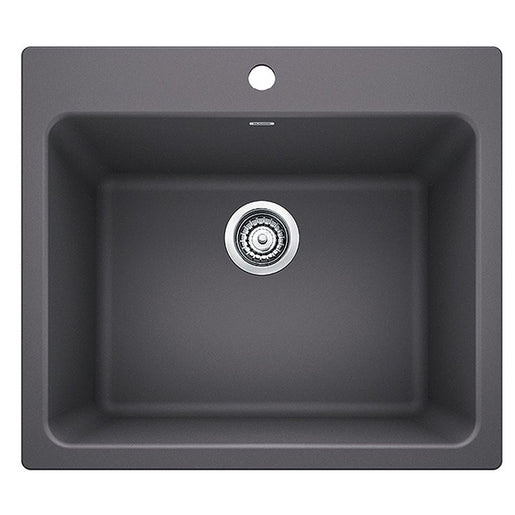 Liven 25" Single Bowl Silgranit Dual Mount Laundry Sink with 1 Hole