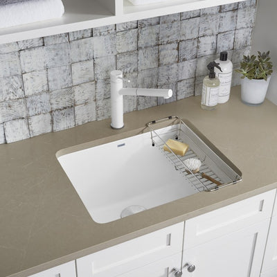Liven 25" Single Bowl Silgranit Dual Mount Laundry Sink with 1 Hole