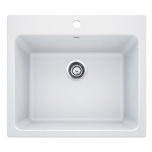 Liven 25" Single Bowl Silgranit Dual Mount Laundry Sink with 1 Hole