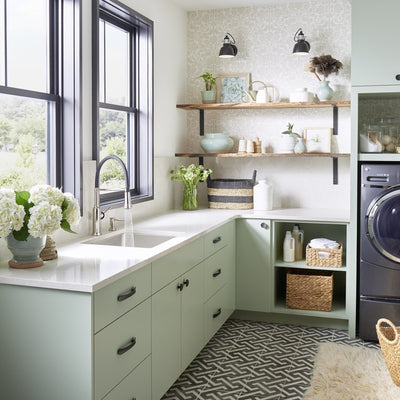 Quatrus R15 25" Single Bowl Stainless Steel Dual Mount Laundry Sink with 1 Hole