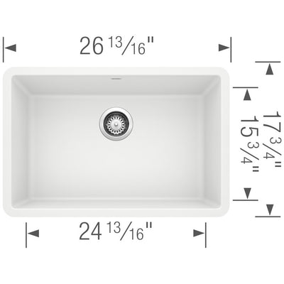 Precis 26-13/16" Single Bowl Silgranit Undermount Kitchen Sink