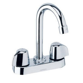 Bar Faucet Classics with Integrated Deck Plate 4 Inch Spread 2 Lever ADA Chrome 2.2 Gallons per Minute