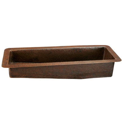 Rio Chico 30" Single Bowl Copper Trough Bar/Prep Sink