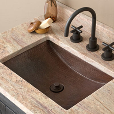Avila 21" Rectangular Copper Undermount Bathroom Sink