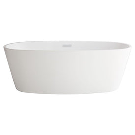 Coastal Serin 68-3/4"L x 31-1/4"W Oval Freestanding Bathtub with Removable Center Drain